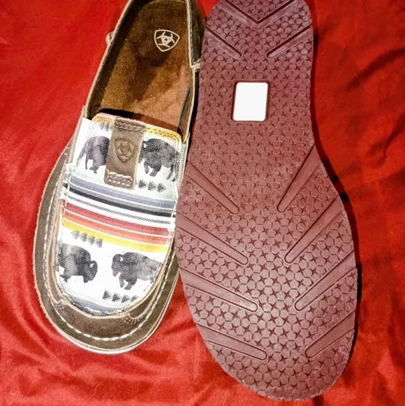 Ariat Brown Suede-Buffalo Slip-On - Picture 3 of 5